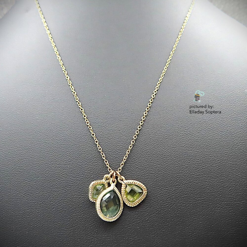 Dana Kellin For Target Gold Tone Green Pendant Necklace